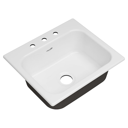 American Standard Quince 25x22 Cast Iron Kitchen Sink, Brilliant White 77SB25223.308
